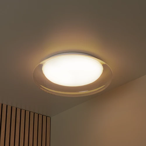 Lucide SKETES - Plafonnier - Ø 45,7 cm - LED Dim. - CCT - 1x24W 2700K/4000K - Transparent - ambiance 1
